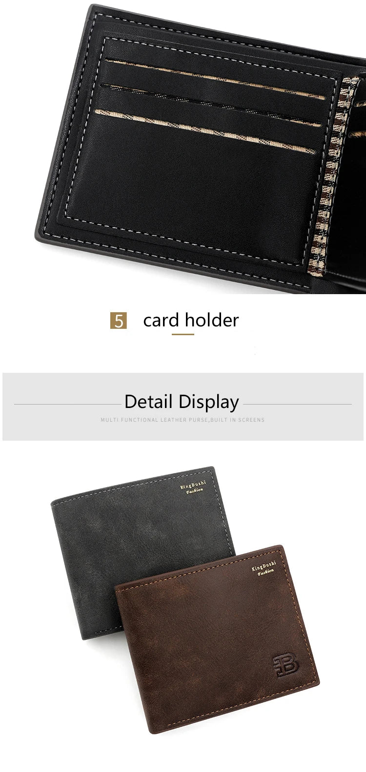 Short Men Wallets Engraving Vintage Card Holder Zipper Coin Pocket Retro Male Wallet PU Leather Small Men's Wallet