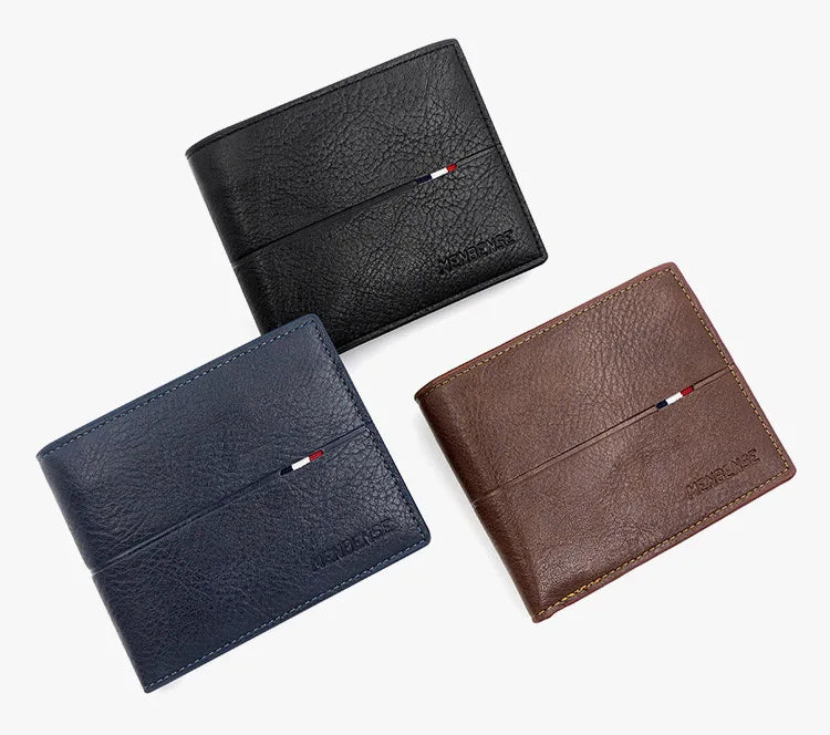 Engraving Men Wallets New Short Zipper Card Holder Quality Male Purse Simple Slim Coin Pocket PU Leather Men's Wallet