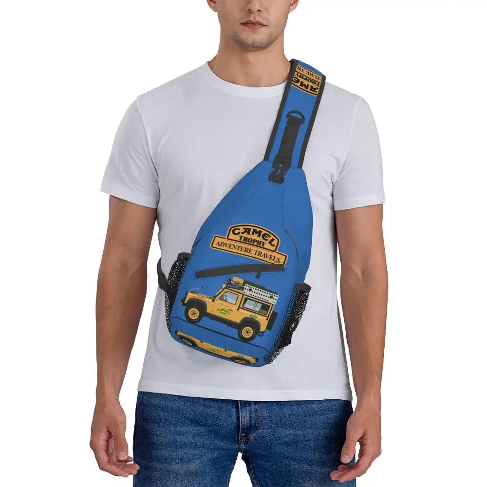 حقيبة ظهر مخصصة للرجال من Camel Trophy Defender 110 Sling Chest Bag Crossbody Shoulder Backpack للسفر اليومي