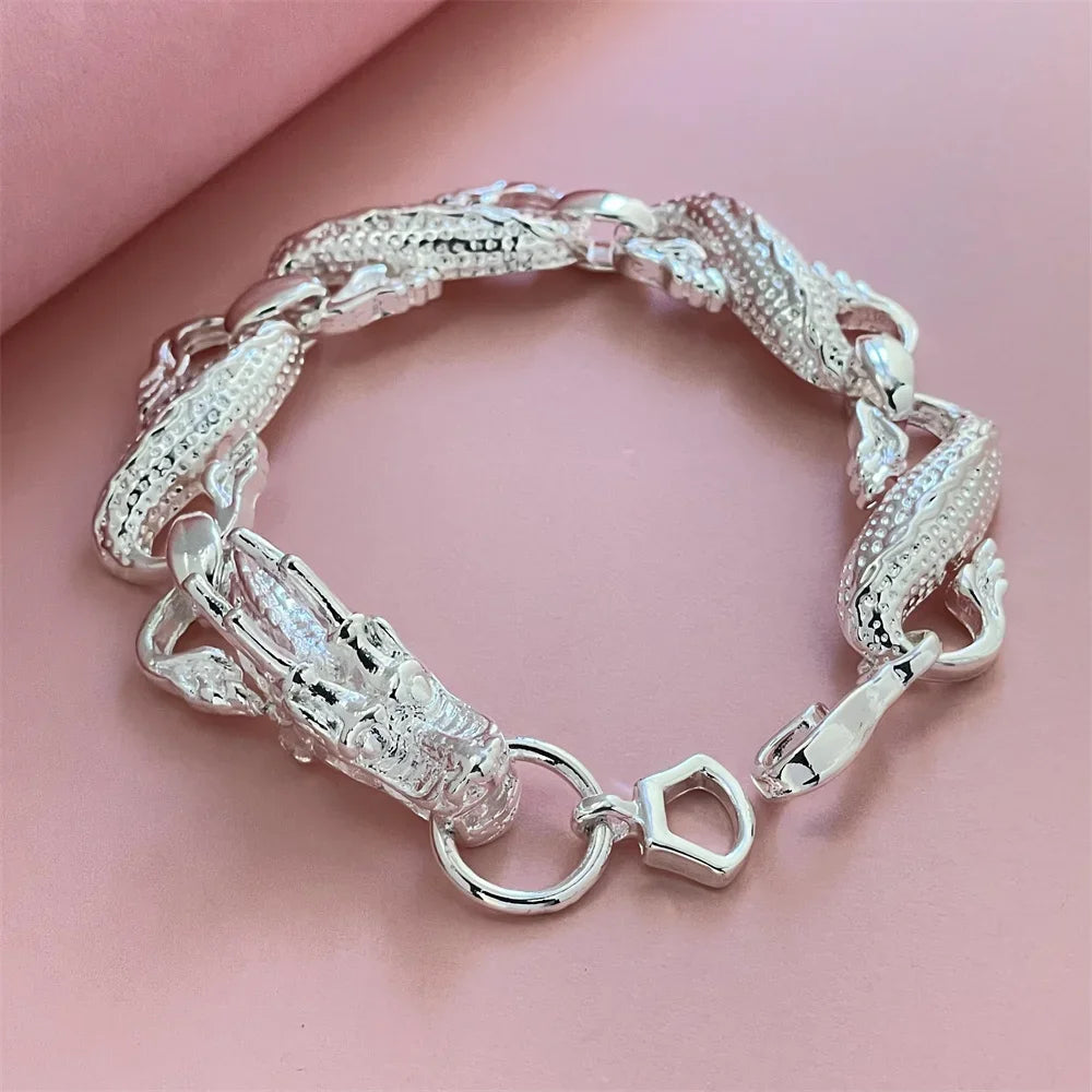 S925 sterling silver bracelet white dragon classic  fashion wedding party gift jewelry