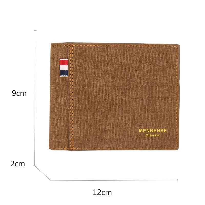 Men Wallets Classic Luxury Slim Card Holder Engraved Short Male Purses High Quality PU Frosted Leather Men's Wallet