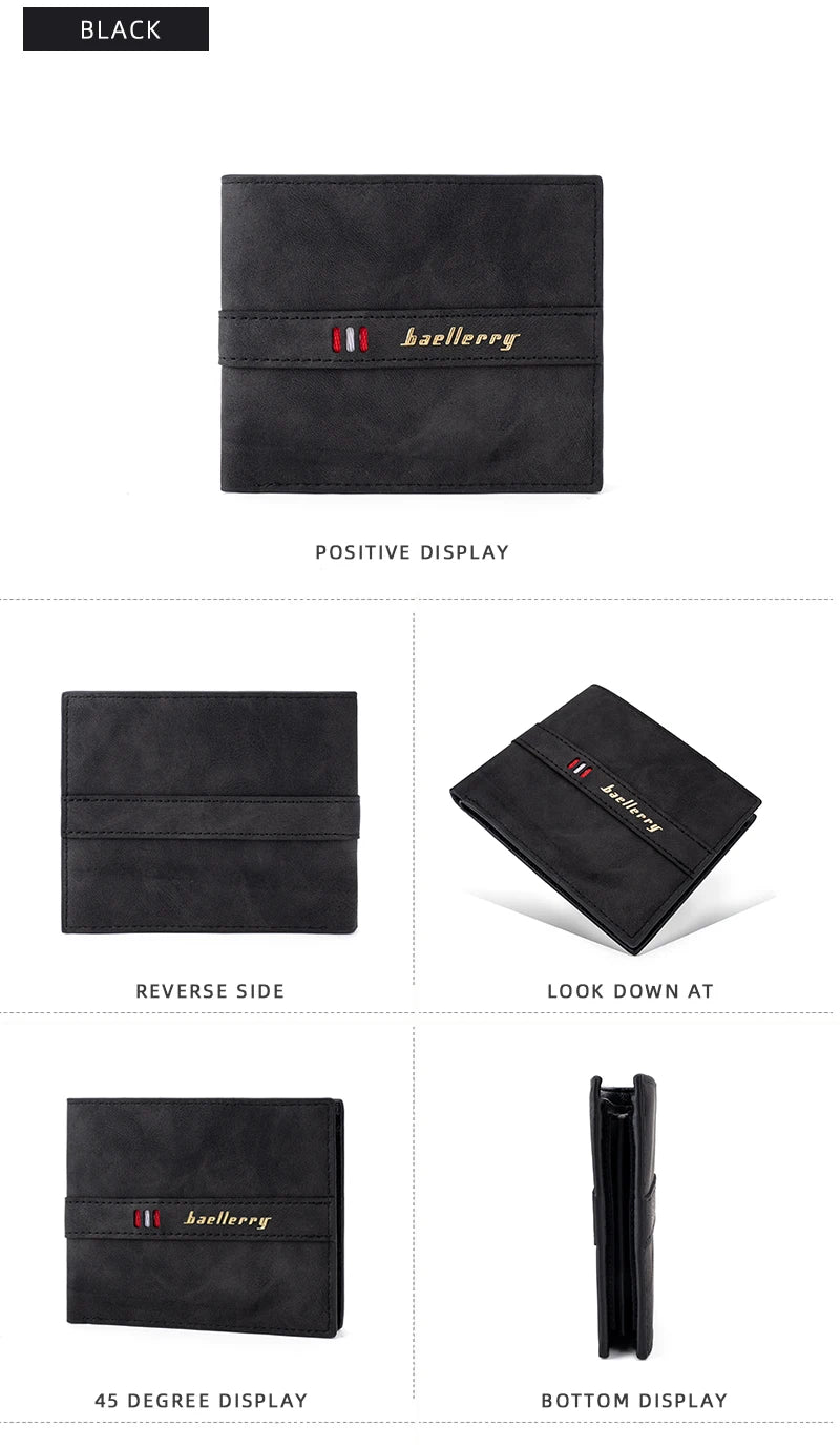 New Short Men Wallets Engraving Zipper Coin Pocket Luxury Brand Male Wallet Credit Card Holder Men's Purse