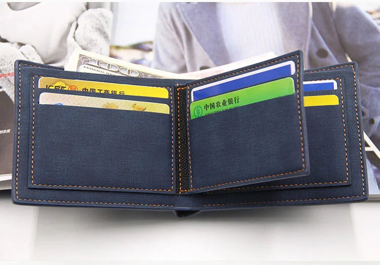 Men Wallets Classic Luxury Slim Card Holder Engraved Short Male Purses High Quality PU Frosted Leather Men's Wallet