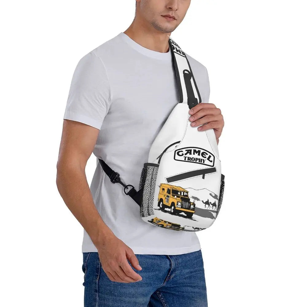 حقيبة ظهر مخصصة للرجال من Camel Trophy Defender 110 Sling Chest Bag Crossbody Shoulder Backpack للسفر اليومي