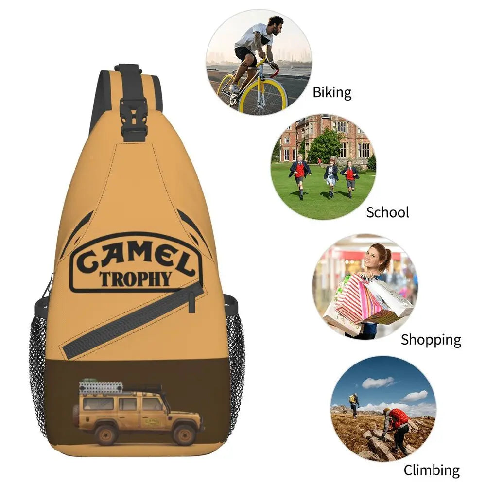 حقيبة ظهر مخصصة للرجال من Camel Trophy Defender 110 Sling Chest Bag Crossbody Shoulder Backpack للسفر اليومي