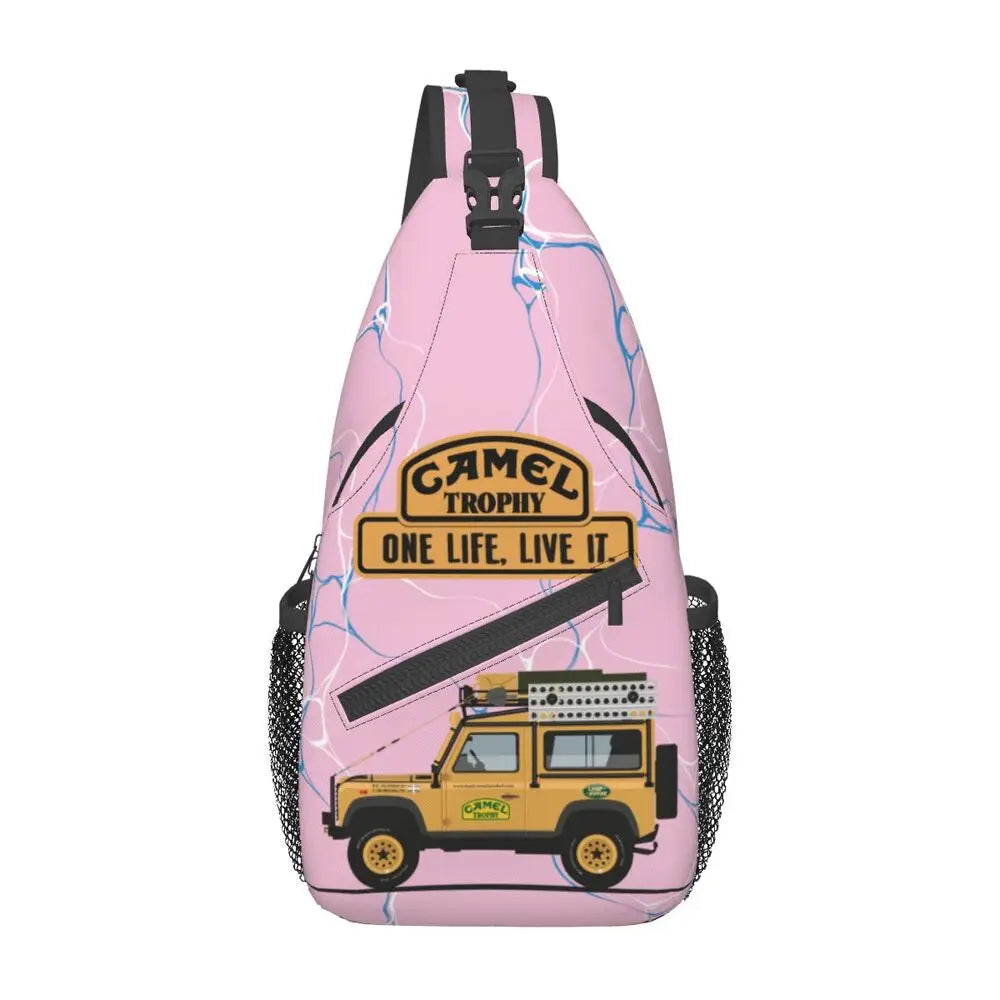 حقيبة ظهر مخصصة للرجال من Camel Trophy Defender 110 Sling Chest Bag Crossbody Shoulder Backpack للسفر اليومي