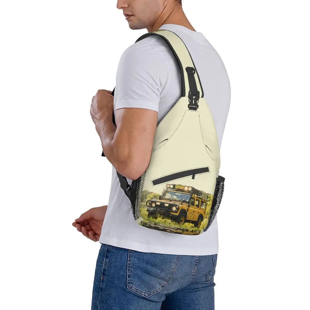 حقيبة ظهر مخصصة للرجال من Camel Trophy Defender 110 Sling Chest Bag Crossbody Shoulder Backpack للسفر اليومي