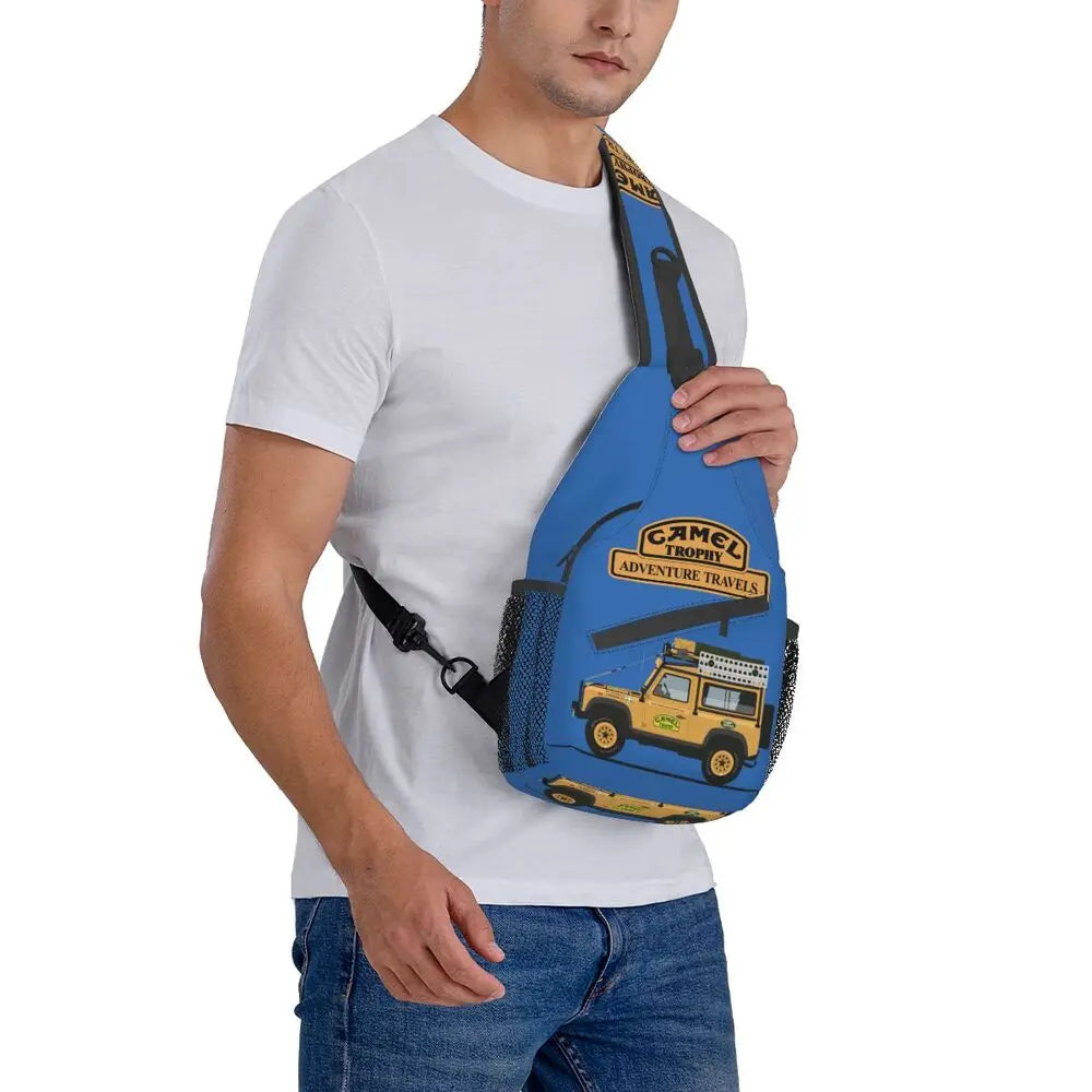 حقيبة ظهر مخصصة للرجال من Camel Trophy Defender 110 Sling Chest Bag Crossbody Shoulder Backpack للسفر اليومي