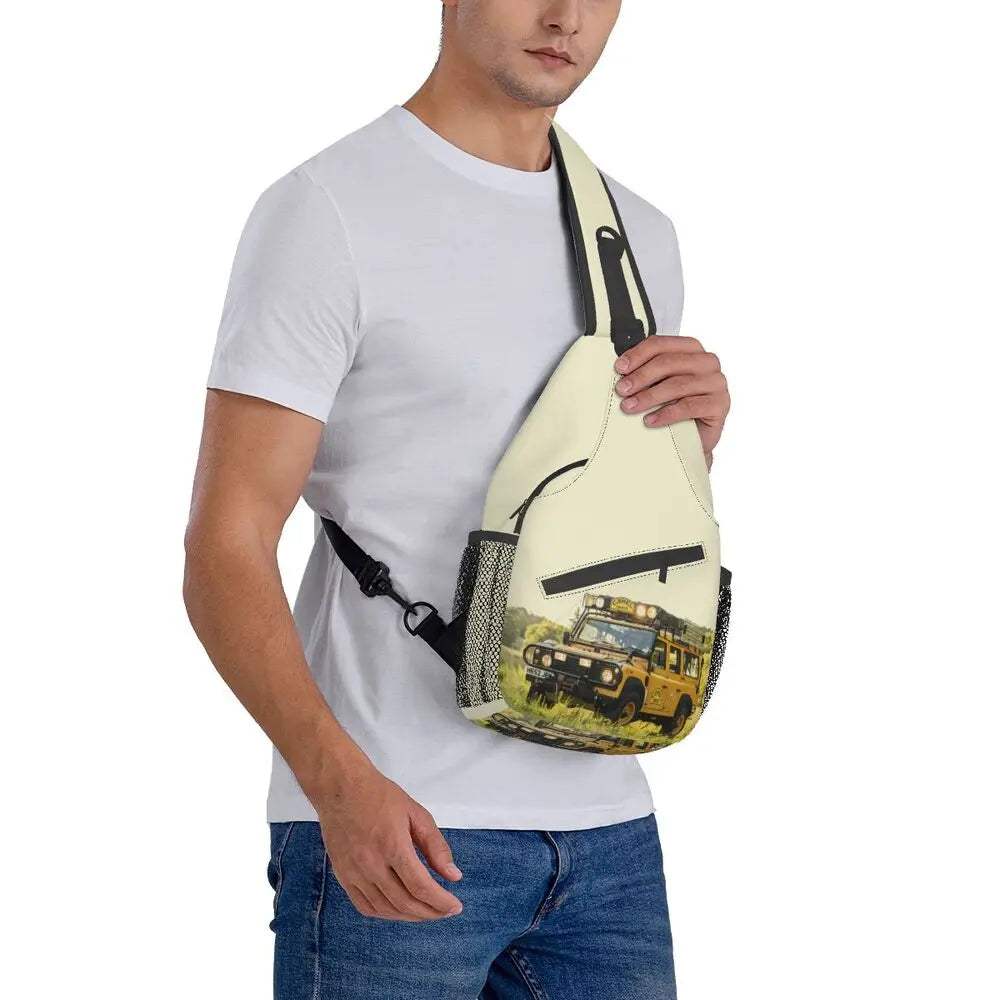 حقيبة ظهر مخصصة للرجال من Camel Trophy Defender 110 Sling Chest Bag Crossbody Shoulder Backpack للسفر اليومي