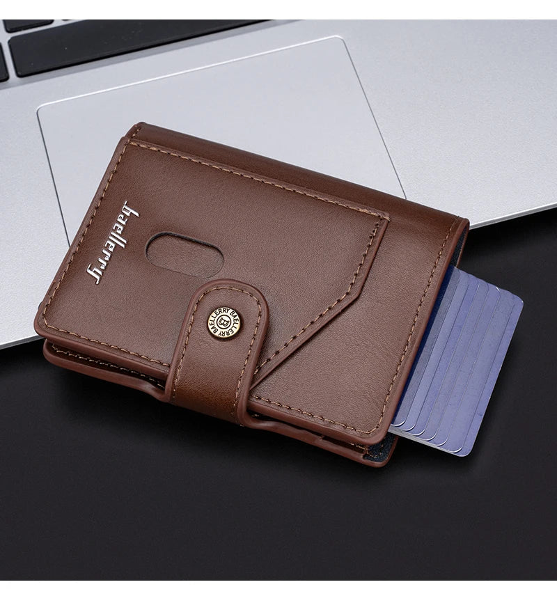 New RFID Mini Slim Men Card Wallets Engraving Popup Card Holder Short Male Purses High Quality Simple Men's Card Cover