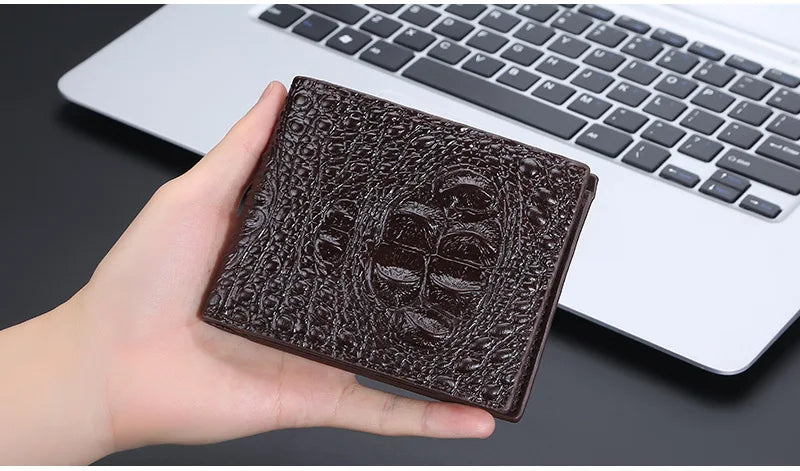 New Wallets Crocodile Pattern Brand Card Holder Men's Wallet Small Coin Pocket Photo Holder Male Purse