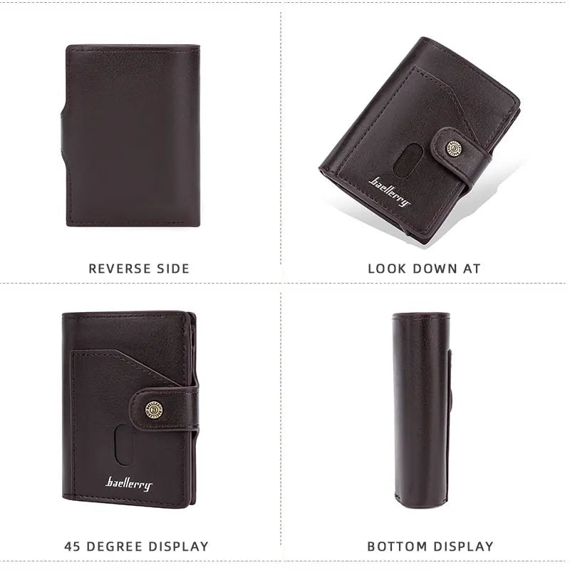 New RFID Mini Slim Men Card Wallets Engraving Popup Card Holder Short Male Purses High Quality Simple Men's Card Cover