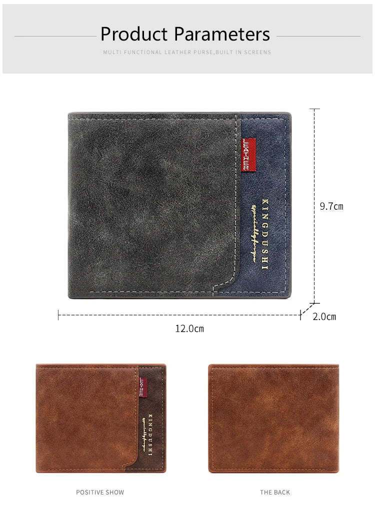 Short Wallets High Quality Classic Card Holder Simple Male Purse Zipper Coin Pocket Men Money Clips