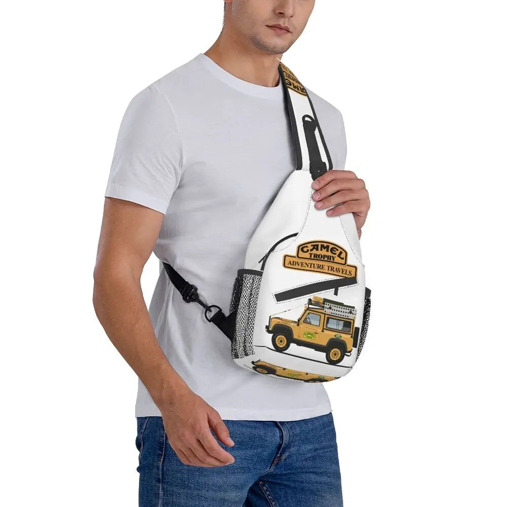 حقيبة ظهر مخصصة للرجال من Camel Trophy Defender 110 Sling Chest Bag Crossbody Shoulder Backpack للسفر اليومي