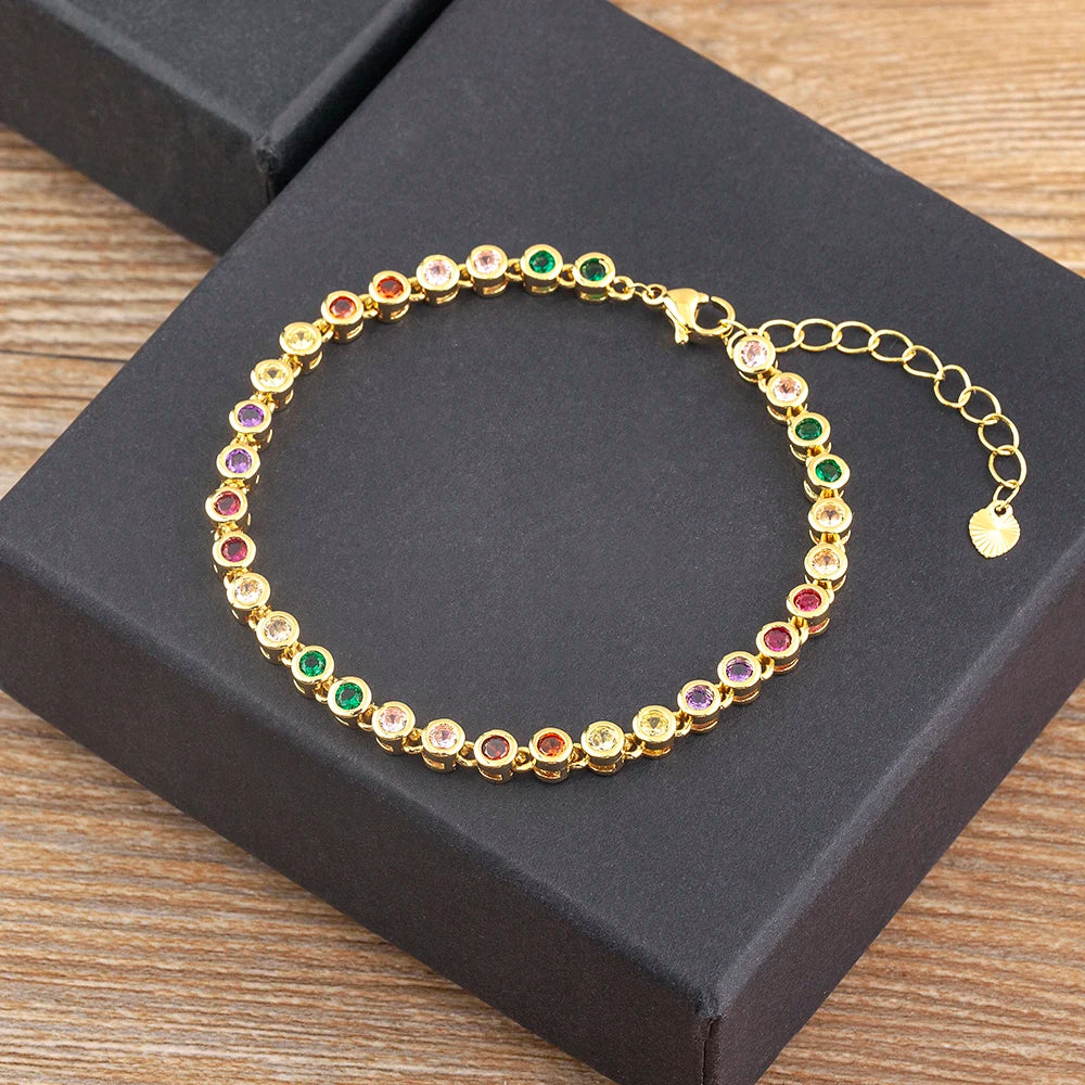 6 Colors Shiny Crystal Bracelet For Women Rhinestone Zircon Charm Wrist Adjustable Bangles Girls Exquisite Jewelry Gift