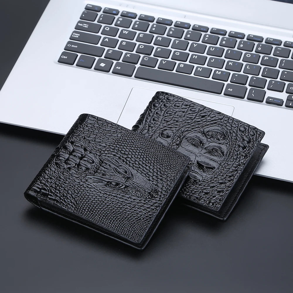 New Wallets Crocodile Pattern Brand Card Holder Men's Wallet Small Coin Pocket Photo Holder Male Purse